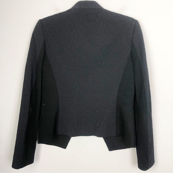 THEORY | Textured Animal Print Embossed Black Open Front Blazer Women’s Size 6 - Picture 6 of 8